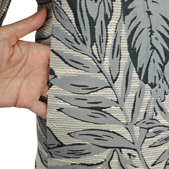 J. McLaughlin Brienne Snap Front Jacket Sz Small Indigo Blue Palm Leaves Pockets - Picture 3 of 7